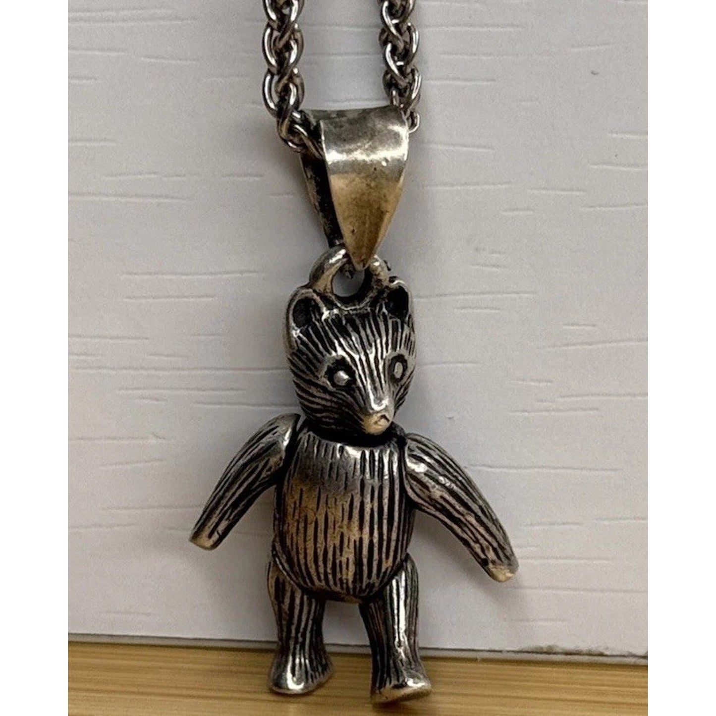 Vintage Sterling Silver 3D Movable Bear Charm/ Pendant