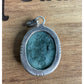 Vintage 925 Sterling Silver Aquamarine Jade Quartz Pendant