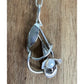 Vintage Sterling Silver Genuine Pearl Flower Pendant and 925 Necklace