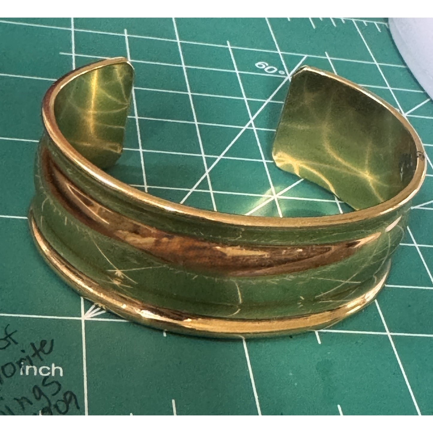 Vintage Monet Wide Gold Tone Cuff Bracelet 1” Signed Designer Statement