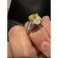 Vintage 925 JS Sterling Silver Yellow Quartz Gemstone Statement Ring Size 7.5
