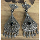 Vintage Sterling Silver Filigree Black Onyx Chandelier Earrings