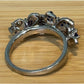 Sterling Silver Blue Sapphire Flower Ring Diamond Accent Floral Cluster Size 6.5