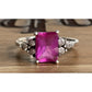 Vintage Sterling Silver Pink Sapphire Cocktail Ring Size 7 NY