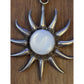 Vintage Large Sterling Silver Celestial Sunburst Pendant 3” White Cabochon 24.4g