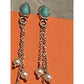 Pre owned James Avery Retired Rare HTF Silver Santorini Turquoise and Pearl Post Earrings