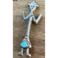 Vintage Turquoise Yei Figure Sterling Silver Brooch Southwestern Native American