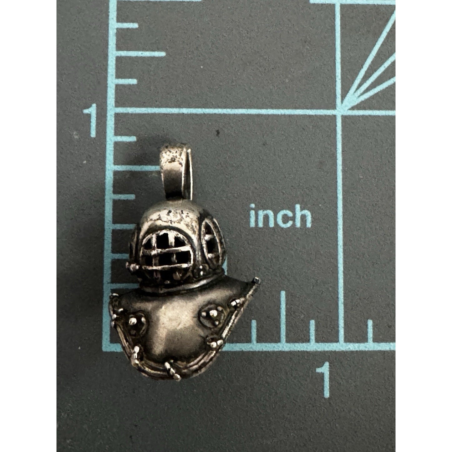 Kabana 925 Sterling Silver Deep Sea Diver Diving Helmet Pendant Navy Diver Charm