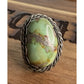 Vintage Southwestern Sterling Silver Green Turquoise Statement Ring Size 6.5 19g
