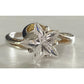 SETA Sterling Silver Star Ring 925 Clear CZ Star Statement Ring Size 8