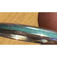 Retired Tiffany & Co. Blue Enamel Sterling Silver Narrow Stripe Band Ring Size 8