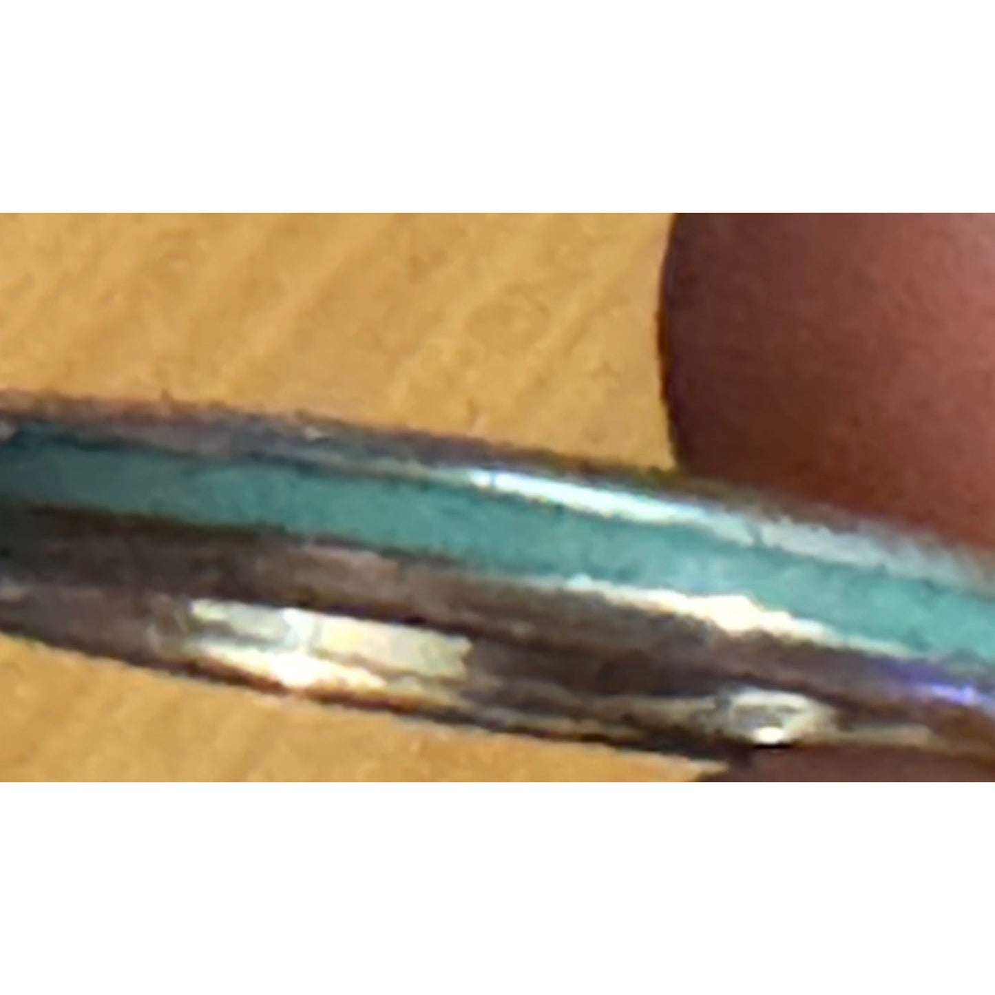 Retired Tiffany & Co. Blue Enamel Sterling Silver Narrow Stripe Band Ring Size 8