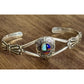 Navajo Sterling Multi Stone Inlay Cuff Bracelet Clarence Thomas C.T. 9.6g