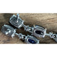 SJM Sterling Silver London Blue Topaz Dangle Drop Earrings White Accent Stones