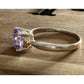 NF 925 Sterling Silver Purple CZ Ring Size 7 Solitaire Lavender Stone