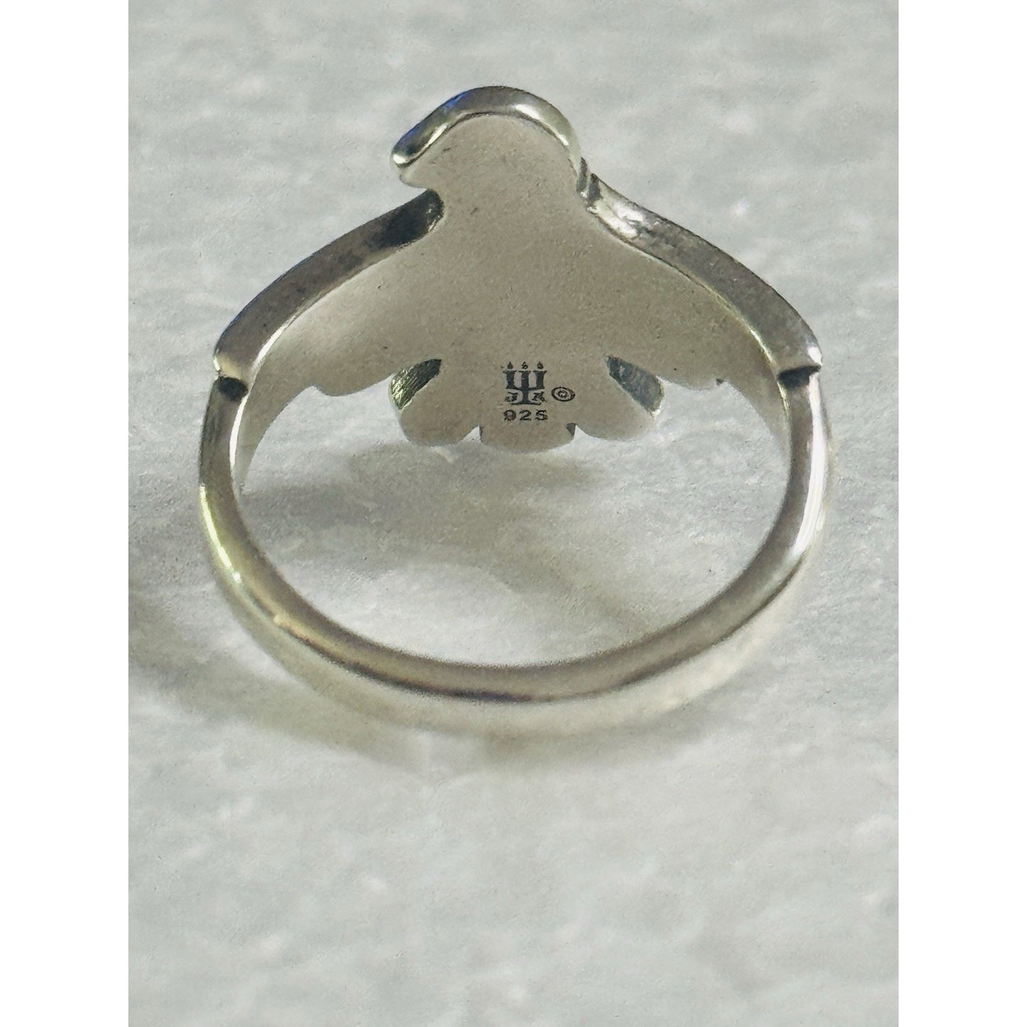 Pre owned HTF James Avery Retired Sterling Silver RAIN DOVE Thunderbird Ring Size 8 MINT