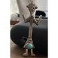 Vintage Turquoise Yei Figure Sterling Silver Brooch Southwestern Native American