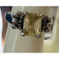 STERLING SILVER VINTAGE 925 Lemon Quartz Cushion Gemstone Ring Size 9