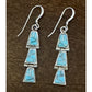 Vintage Sterling Silver Turquoise Inlay Southwestern Dangle Earrings 2.5”