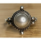 Vintage Sterling Silver Pearl Ring Size 6 Round White Pearl 925 Ring