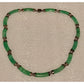 Vintage Jade Barrel Bar Bead Necklace Sterling Silver 925 Chinese Export 17” 23g