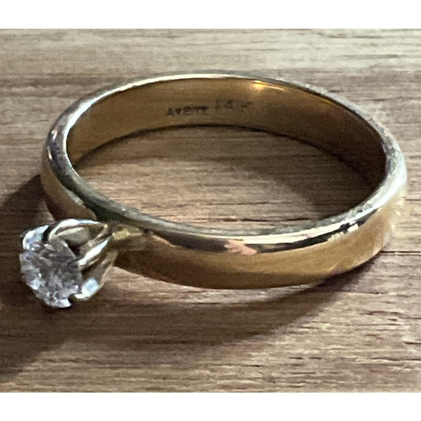 Pre owned James Avery 14k Gold Retired .25 Carat Diamond Solitaire Engagement Ring Sz 7.5