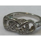 Vintage Pave Diamond Accent Sterling Silver Infinity Lovers Knot Ring Size 7