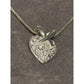 Sterling Silver 925 Pave CZ Heart Pendant w/ 925 Italy Box Chain Necklace