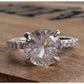 Carizza Sterling Silver Solitaire Bridal Ring Size 6.75 Large Round Engagement