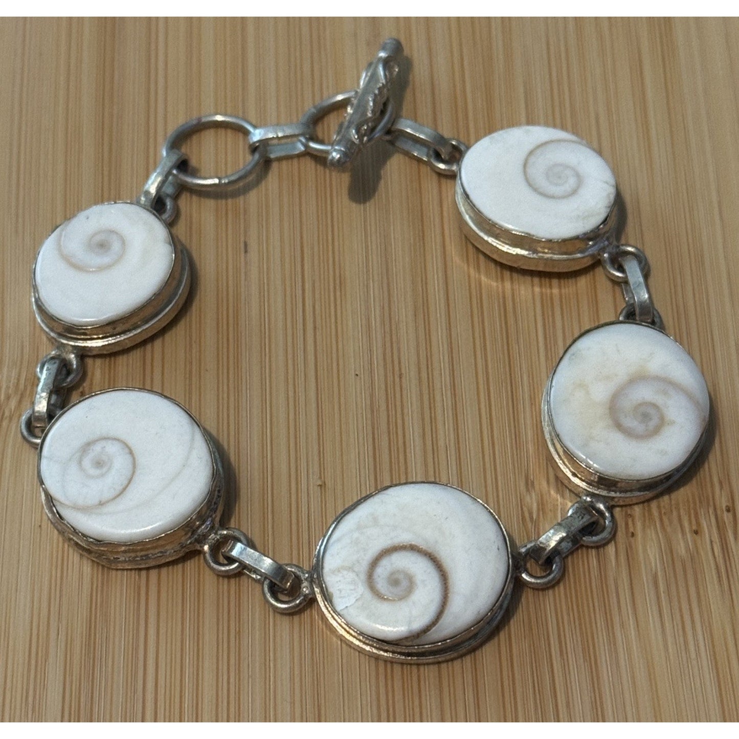 Natural Shiva Eye OR Gomati Chakra 925 Sterling Silver Unisex Healing Bracelet