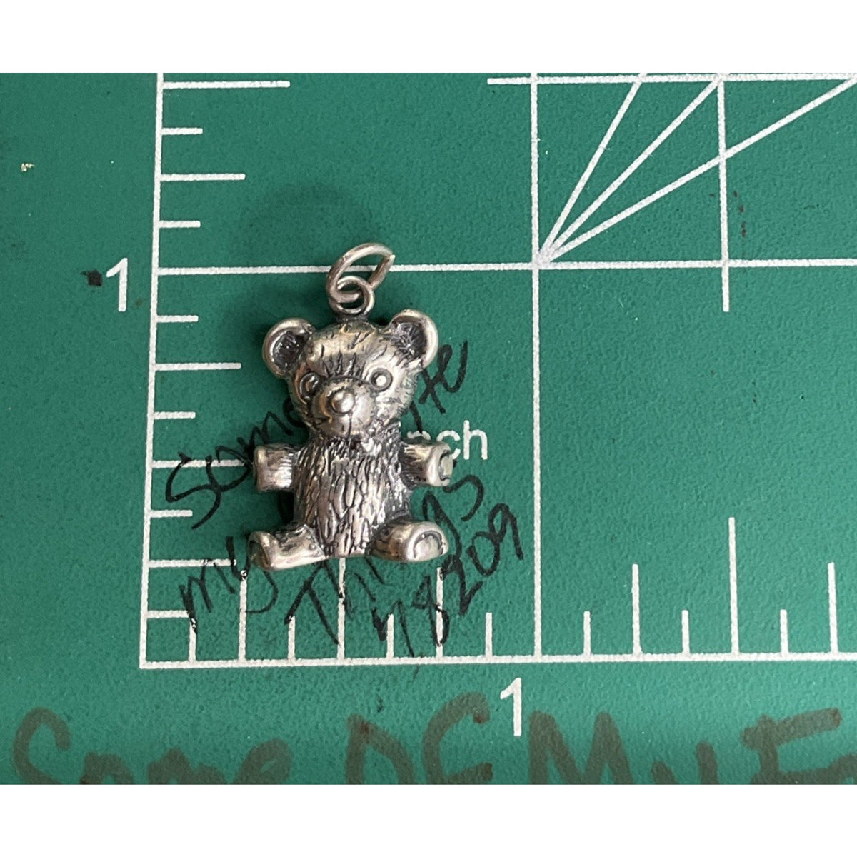 Vintage Sterling Silver Teddy Bear Charm Pendant Cute Toy