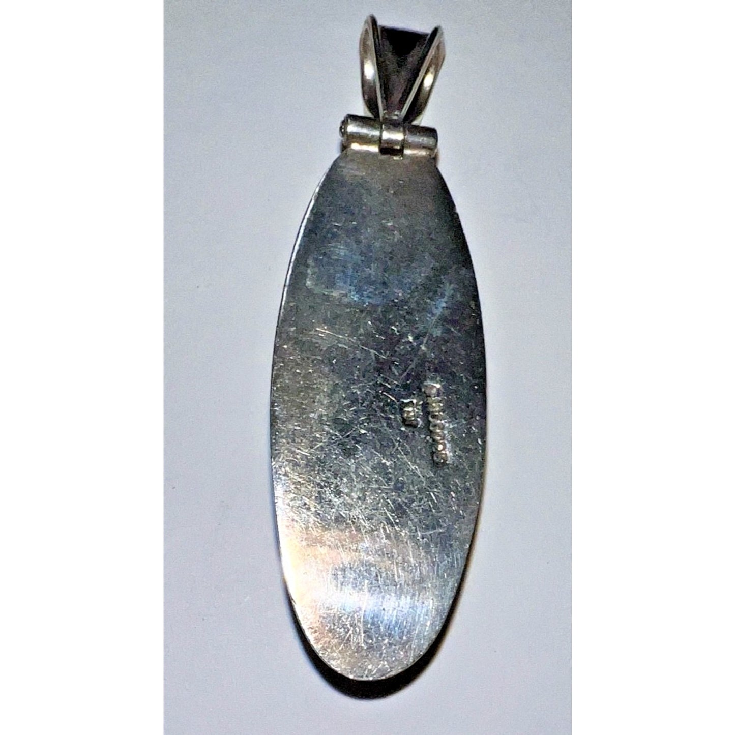 Large Sterling Silver Red Jasper Pendant – Oval Cabochon, Vintage Mexico .925