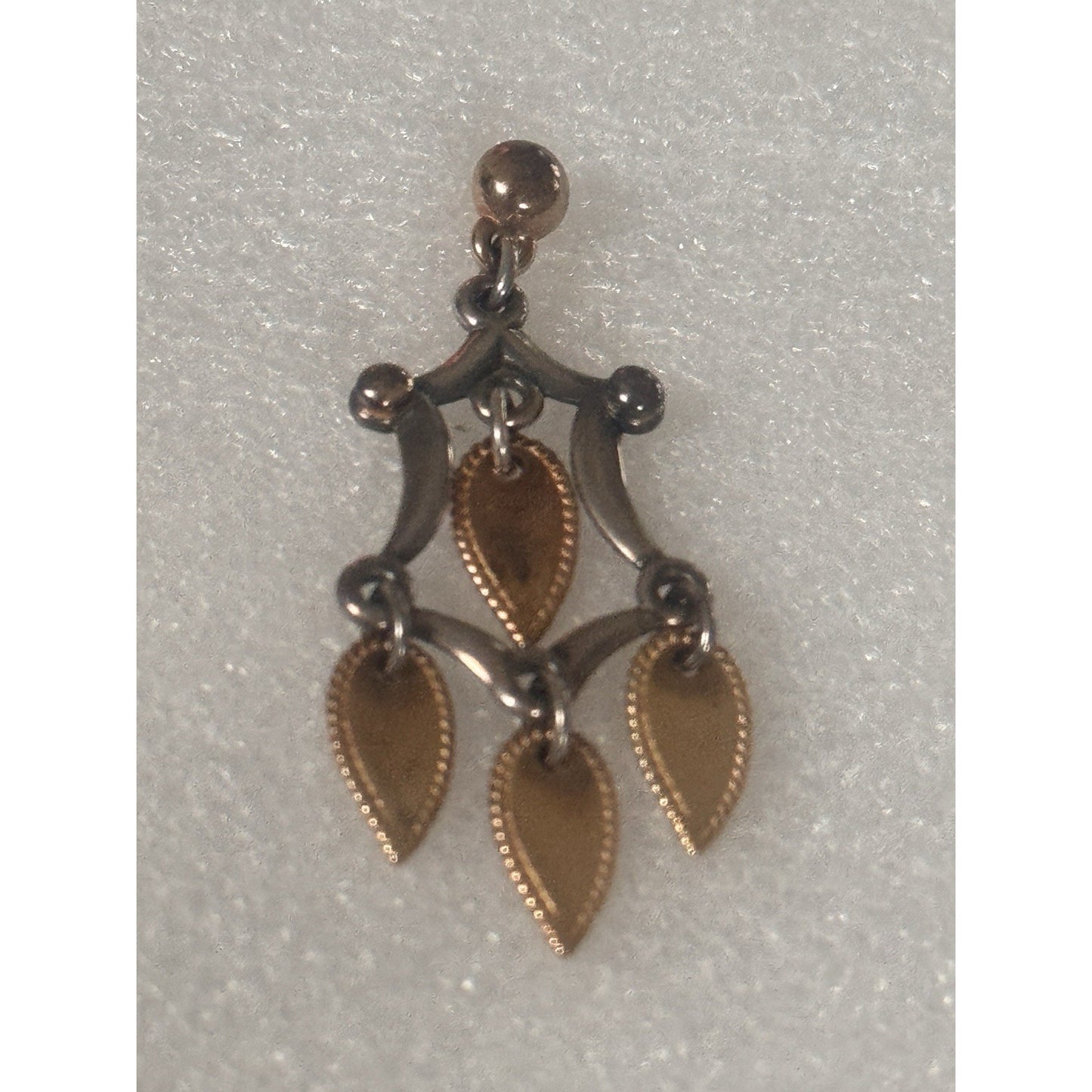 Pre Owned James Avery Retired Sterling Silver And 14k Gold Chandelier Dangle ONE EARRING