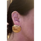 Vintage Gold Shell Earrings Light Weight Scallop Seashell Nautical Gold Tone