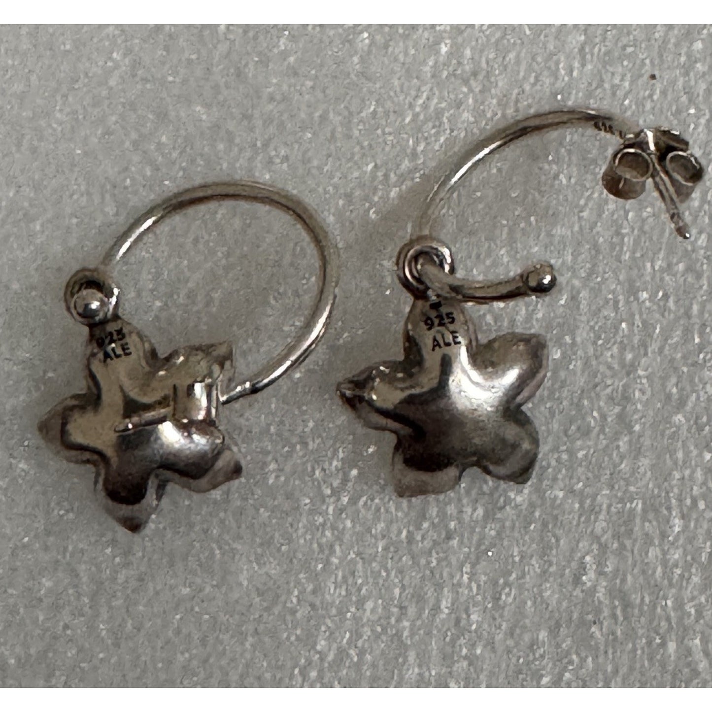 Retired Pandora Sterling And Gold Diamond Flower Changeable Earrings