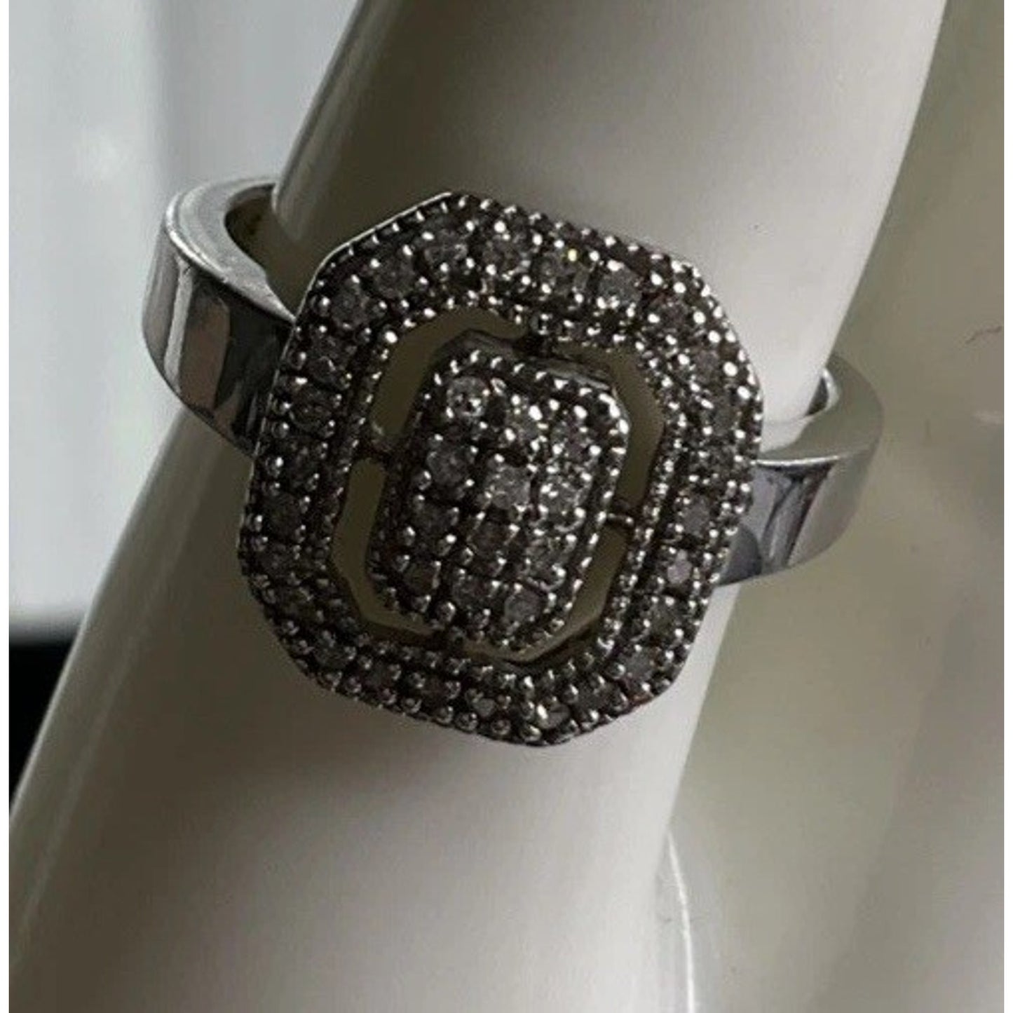 Vintage HN HENG NGAI 925 Sterling Silver Pave Real Round-Cut Diamonds