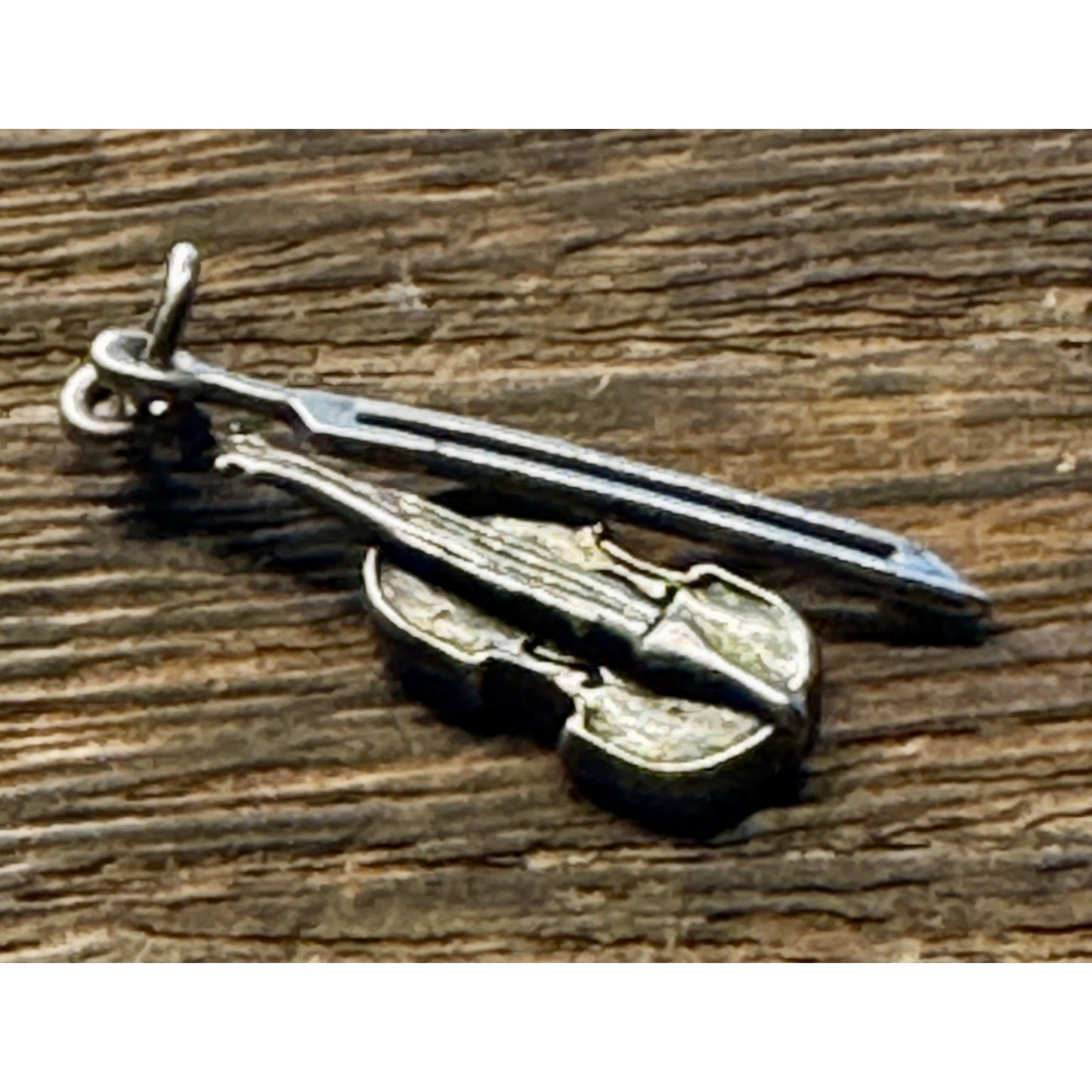 Vintage Sterling Silver Violin With Bow Charm Musical Instrument Charm
