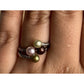 Sterling Silver 925 Multicolor Pearl 3 Row Rope Wrap Ring Size 7.5