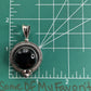 BA 925 Sterling Silver Black Onyx Pendant Large Statement Round Cabochon Vintage