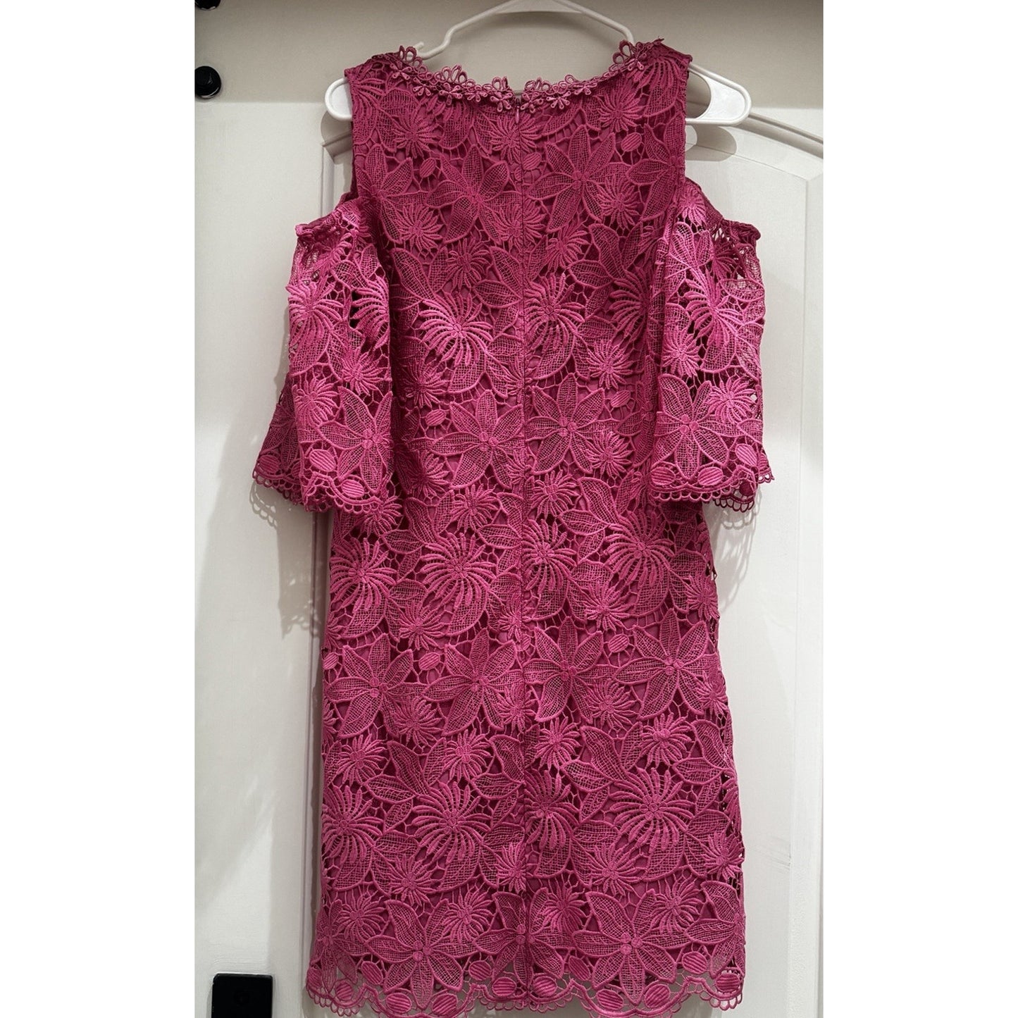 Kobi Halperin Edna Cold Shoulder Embroidered Floral Lace Pink Dress Size 6