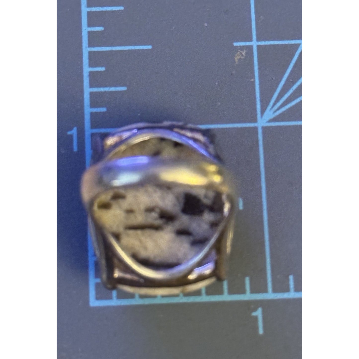 Vintage White Buffalo Stone Sterling Silver Large Statement Ring Size 7.5
