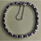 Vintage 925 Sterling Silver Blue Sapphire Tennis Bracelet 14g 7.25” Safety Chain