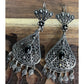 Vintage Sterling Silver Filigree Black Onyx Chandelier Earrings