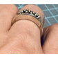 Vintage Michael Dawkins Sterling Silver Beaded Pebble Bar Ring Size 7.5 5g
