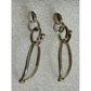 Michael Dawkins 925 Sterling Silver & 14K Gold Accent Oval Link Dangle Earrings