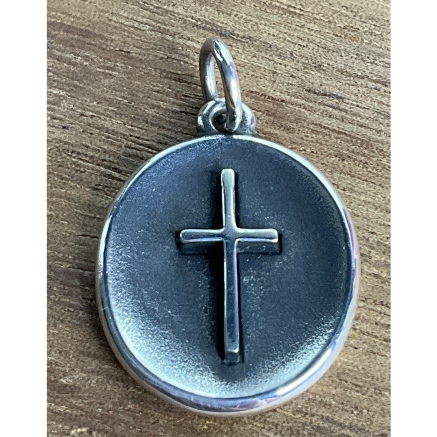 James Avery Retired Sterling Silver Oval Cross Charm Pendant In James Avery Box