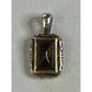 Pre owned James Avery Retired Graciela Smoky Quartz Pendant Sterling Silver And 14K gold