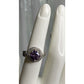 Sterling Silver Purple Halo Ring S925 Vintage Style CZ Size 6.5