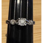 Vintage Sterling Silver Diamond Accent Sweetheart Ring Size 9 Starburst Setting