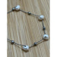 Vintage Sterling Silver Freshwater Pearl & Silver Bead Station Slider Bracelet